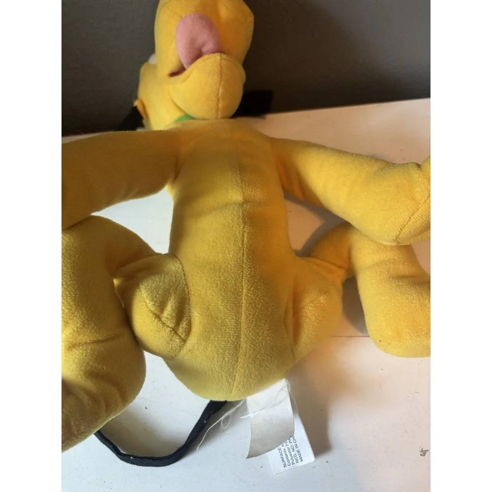 Disney Pluto Dog Plush Stuffed 11in Just Play Green Name Collar‎ Mickey Mouse